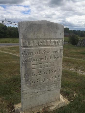 Bizer said this gravestone was put back together earlier this summer. SUSAN JOHNS/Wiscasset Newspaper