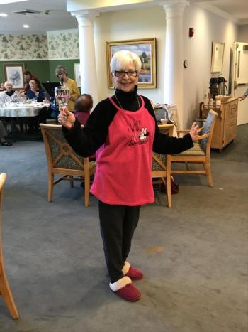 Nancy Case, “Relaxing with a Glass of Wine.” KELLIE BIGOS/Boothbay Register