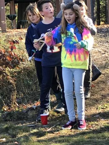 Straight in! Pictured from left are Ella Watts, Trey Tibbetts and Cameron Payson. KELLIE BIGOS/Boothbay Register