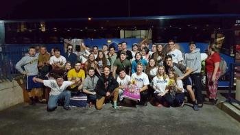 The Class of 2017 prepares to head out on its Project Graduation trip. Photo courtesy of Tom Dewey Project Graduation, Boothbay Region High School, education, Class of 2019