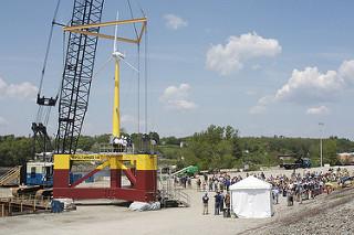 Maine Aqua Ventus floating wind tower. University of Maine