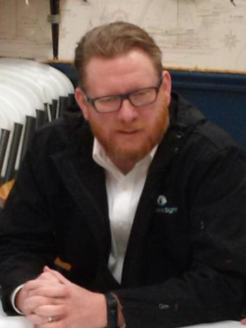 Dr. David Barnwell, president and executive director of the Iris Network, provides information to members at the VIP meeting on Nov. 6 at the Community Center. JANE CARPENTER/Boothbay Register