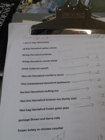 The list of items for each box. JANE CARPENTER/Boothbay Register