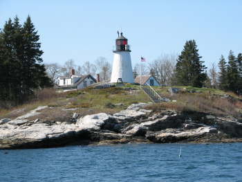 Since 1821, the lighthouse on Burnt Island has aided mariners in the Boothbay region. Courtesy of Elaine Jones