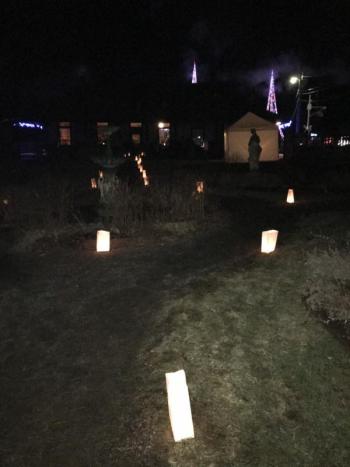 Luminaries round-about. KELLIE BIGOS/Boothbay Register