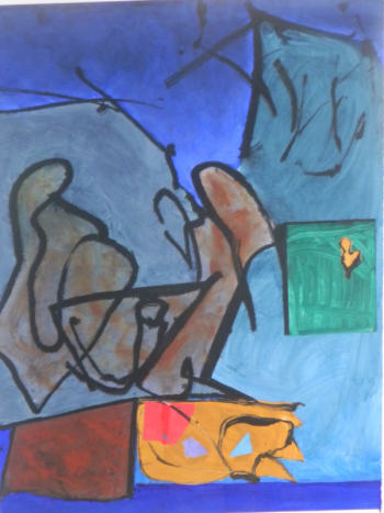 John Vander acrylic among the seven in the “Nativita” show currently on exhibit in Italy. Courtesy of Karen Swartsberg John Vander