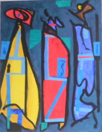 One of the seven acrylic works in John Vander’s “Nativita” now exhibited in Pistoia, Italy. Courtesy of Karen Swartsberg John Vander