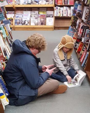 Looking (and shopping?) at Sherman’s Books and Stationery. STEVE EDWARDS/Boothbay Register