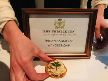 Thistle Inn’s Finnan Haddie dip on the house chip. Cherie Scott photo