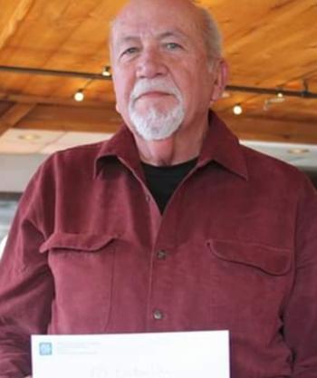 Ed Sprague was awarded two raffle items - 10 pounds of lobster, squared. Jackie Barnicoat photo
