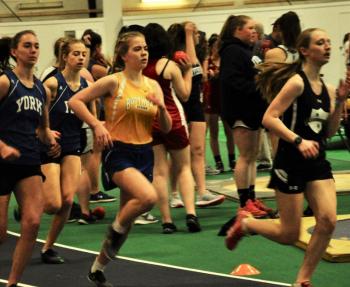 Kate Wickline snags a provisional qualifying spot for states in the 800-meter run. Courtesy of Kerrin Erhard