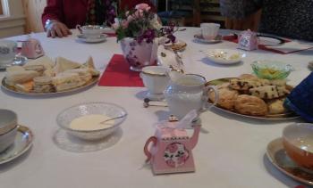 A table ready for tea greeted guests at St. Columba’s on Saturday, Jan. 12. JANE CARPENTER/Boothbay Register