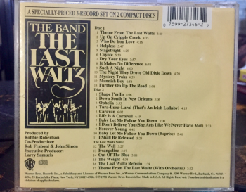 Back of The Last Waltz CD. The show featuring Maine musicians at the Opera House will follow the play list from the show.