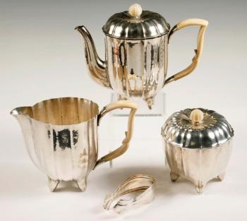 How about a tea time using a silver tea service of Josef Hoffmann Weiner Werkstatte? Courtesy of Carol Achterhof