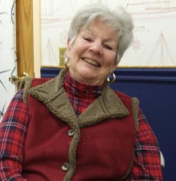 Lois Engel at the Community Center she calls “an amazing jewel.” JANE CARPENTER/Boothbay Register