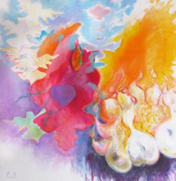 R. Gibson’s filled with “Spirit Love” - see it in the current show at RIver Arts in Damariscotta. Courtesy of the venue R. Gibson