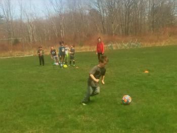 Ball control practice. LISA KRISTOFF/Boothbay Register