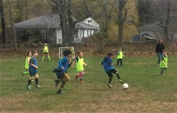 Playing soccer! LISA KRISTOFF/Boothbay Register