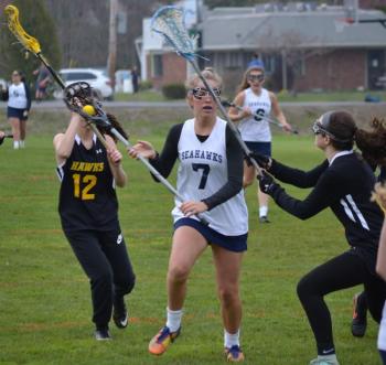 Boothbay’s Cortney Meader scored once in her team’s 10-7 victory over Maranacook/Winthrop. BILL PEARSON/Boothbay Register