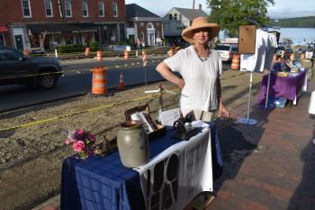 Christine Hopf-Lovette at the LCHA table. PHIL DI VECE/Wiscasset Newspaper