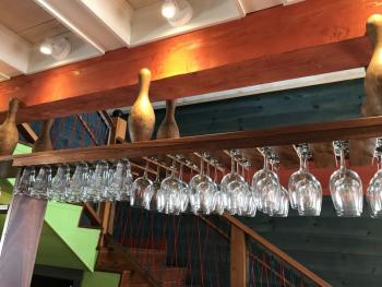 Bowling pins embellish the bar. KELLIE BIGOS/Boothbay Register