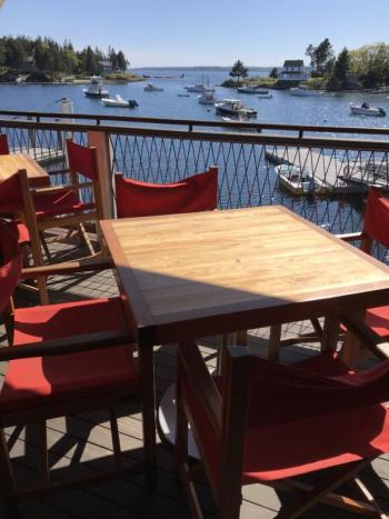 Cozy’s Dockside view from upper deck. KELLIE BIGOS/Boothbay Register
