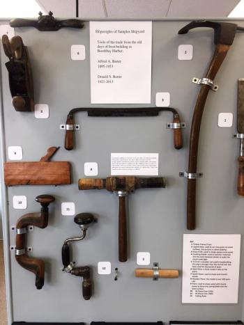 A small collection of shipwrights tools used over the centuries at the Windjammer Emporium. LISA KRISTOFF/Boothbay Register