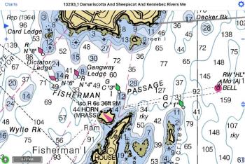 Shown is a section of local Chart #13293. If you don’t know what all the symbols and numbers on the chart mean, you may be gambling your safety or the safety of your family every time you get underway. The course “Navigating Mid Coast Maine” makes chart reading, navigation and learning the local waters fun and interesting. All proceeds support the activities of the all-volunteer USGC Auxiliary. Courtesy photo