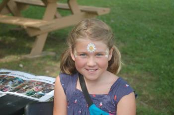 Lillian Dore, 9, of Dresden has her face painted. ART MAYERS/Wiscasset Newspaper