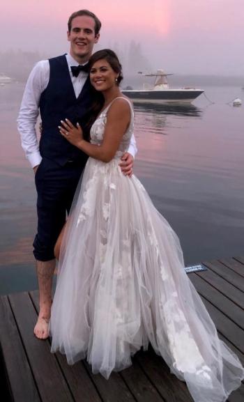 Pro hockey player Rob O’Gara married Isabel Wise on July 6 in a ceremony at Newagen Seaside Inn. Courtesy photo