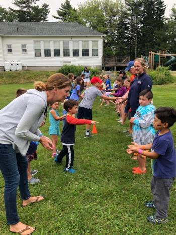 Playing toss. JENNY BENNETT/Boothbay Register
