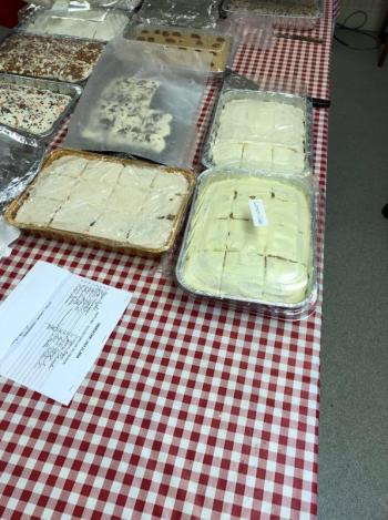 Homemade cakes ready for eager mouths. CRAIG LANCASTER/Boothbay Register Southport, Southport Country Fair, Southport Town Hall, Southport United Methodist Church