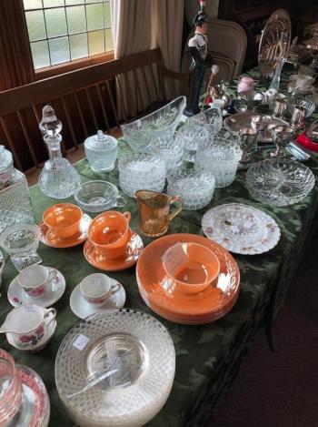 Vintage dishware. CRAIG LANCASTER/Boothbay Register Southport, Southport Country Fair, Southport Town Hall, Southport United Methodist Church