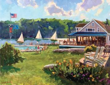 Linekin Bay Resort commissioned a painting for the centennial celebration by local artist Brad Betts of Down East Gallery in Edgecomb. Courtesy photo