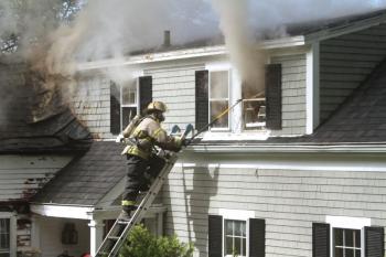 Fire at 26 Logan Road, Boothbay Harbor July 16. STEVE EDWARDS/Boothbay Register test