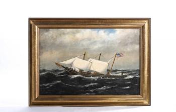 Oil on canvas laid to paper board painting by William Stubbs (1842-1909), titled Galdem.