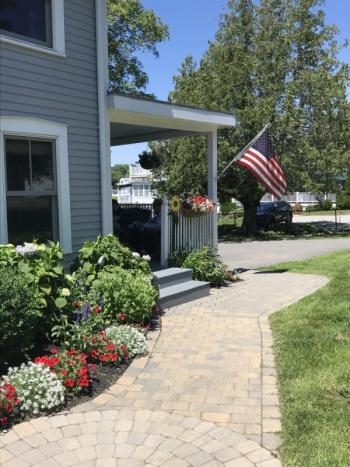Lancaster house porch entrance. KELLIE BIGOS/Boothbay Register