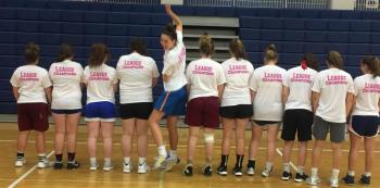 The Lady Seahawks proudly display their championship T-shirts July 14 for winning the Gold Rush League championship at Colby College. BILL PEARSON/Boothbay Register