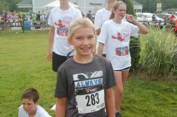 Johanna Olsen of Long Valley, New Jersey, won the Fun Run Race. ART MAYERS/Boothbay Register