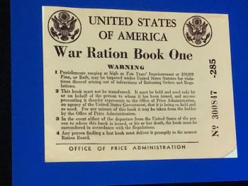 War Ration Stamps. Courtesy of Peggy Konitzky
