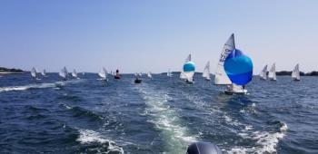 A scene from the 2019 Maine State Opti & C-420 Championship Regatta in Boothbay Harbor. Courtesy of the Boothbay Harbor Yacht Club
