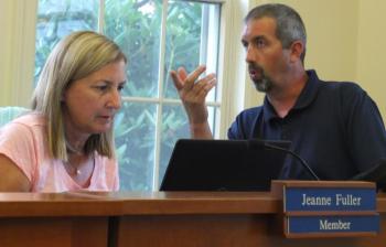 Boothbay Code Enforcement Officer Jason Lorrain responds to a question during the Aug. 26 board of appeals hearing. BILL PEARSON/Boothbay Register