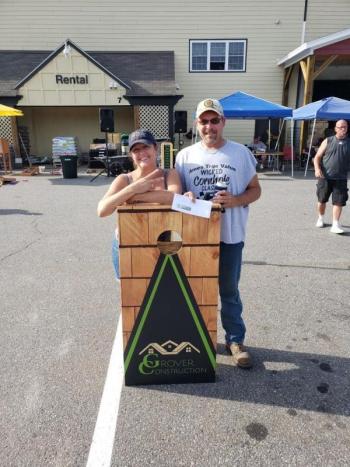 Second place team Kathy Greenlaw and Steve Bodlovick. Courtesy of Wicked Cornhole