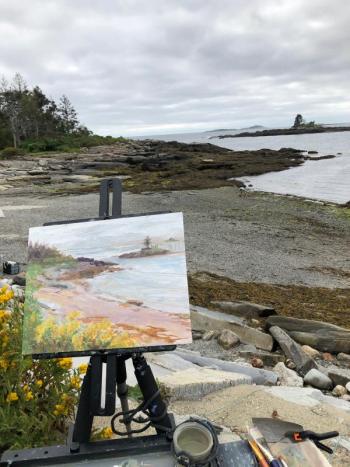 The artists painted fast and depicted many atmospheric images of the day. JENNY BENNETT/Boothbay Register