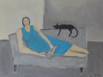 “The Lounge” - Douglas Gimbel - 2019 - 30” X 40” - acrylic on canvas. Douglas Gimbel - 2019