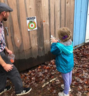 Aurora Wallace hits a bullseye. JENNY BENNETT/Boothbay Register