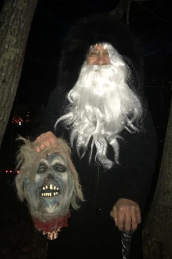 A vision on the path to the haunted house. KELLIE BIGOS/Boothbay Register