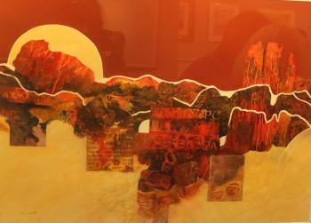 Hilary Bartlett’s “Monuments” - acrylics. Hilary Bartlett