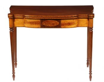 Boston Sheraton mahogany card table, attributed to John and Thomas Seymour. Courtesy of Carol Achterhof