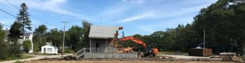 The Ocean Point Colony Trust renovation project was in full swing by Labor Day and officials report the project is on course for a July 4, 2020 completion. BILL PEARSON/Boothbay Register